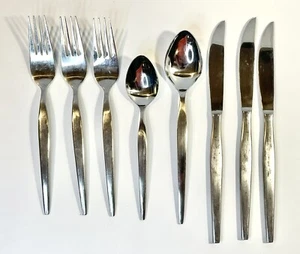 EKCO Eterna Prince Stainless 8pc MCM Stainless Japan Satin Handle Flatware - Picture 1 of 4