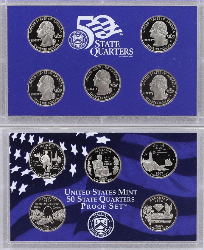 2003 US Mint 50 State Quarters Proof Set - No Box - Image 1 of 1