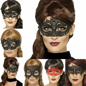 Lace Eye Mask Venetian Masquerade Halloween Ball Party Fancy Dress Costume New - Picture 1 of 7