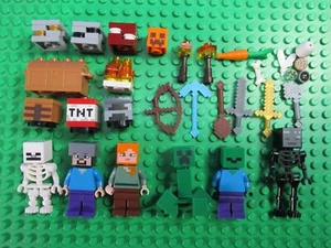 lego MINECRAFT minifigure BUNDLE set lot TNT STEVE CREEPER ALEX ZOMBIE WITHER - Picture 1 of 6
