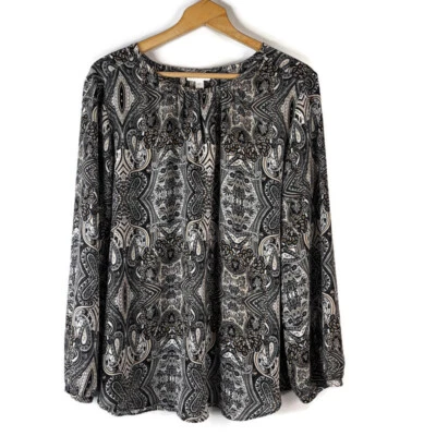 Top Charter Club para mujer talla XXL negro cachemir semi transparente ojo de cerradura manga larga Foto 1 de 4