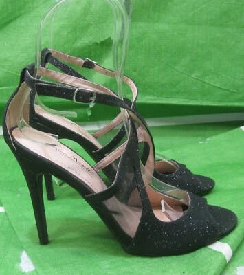 new Black 4.5"Stiletto High Heel PEEP Toe Ankle Strap  Shoes WOMEN Size 8 - Image 1 of 4