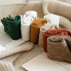 Crew Sock Japanese Style Winter Long Socks Thermal Cashmere Wool Woman Socks - Picture 1 of 19