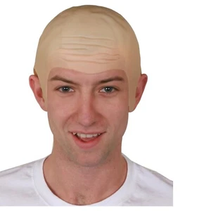 Adults Beige Bald Cap - Perfect Fancy Dress Costume Accessory for Halloween - Picture 1 of 2