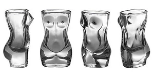 Female Woman Naked Nude Exotic Sexy Body Shot Glasses Set 4 Bachelor Gift guy - Picture 1 of 7