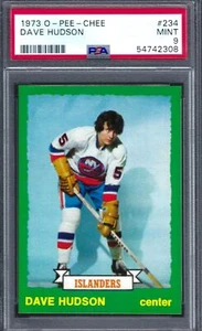 1973 O-PEE-CHEE #234 PSA 9 Dave Hudson Islanders 234 Light Back - Picture 1 of 2