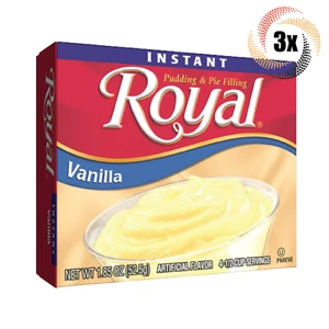 3x Packs Royal Vanilla Instant Pudding Filling | 4 Servings Per Pack | 1.85oz - Picture 1 of 3