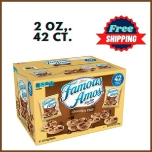 Famous Amos Chocolate Chip Cookies Snacks 2 Oz each - 42 Ct - Free Shipping - Picture 1 of 8