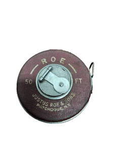 Tool Vintage Roe Standard 50 Ft. Tape Measure - Justus Roe & Sons Patchogue, NY - Picture 1 of 4