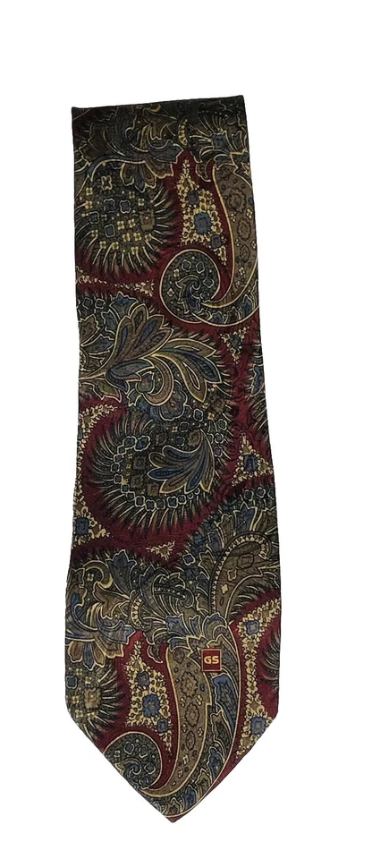 Винтажный 90-х Nina Ricci Париж галстук пейсли разноцветный 100% шелк дизайнерский галстук - Изображение 1 из 4