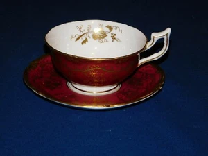 Cauldon Bone China Cranberry Tasse & Untertasse mit dem Titel Kings Teller Made in England - Bild 1 von 5