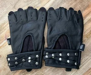 HOT LEATHERS Women's Fingerless Gel Palm Gloves w/Studs GVL1010 Size L - Black - Picture 1 of 2