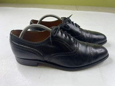 Paul Stuart Puntera Oxford Zapatos de Cuero Para Hombre 10 Negro Hecho Inglaterra Medallón Foto 1 de 4
