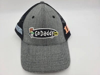 De colección Danica Patrick #10 Go Daddy Malla Camionero Gorra Ajustable NASCAR Gris Foto 1 de 4