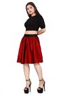 Red Color Satin Women Swing Skirt High Retro Skirt Belly Dance Skirt S14