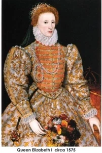 Queen Elizabeth I. von England Gemälde Portrait um 1575 Poster Druck - Bild 1 von 1