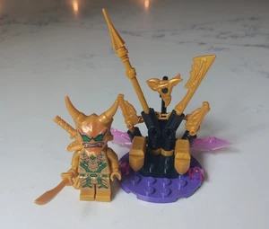 LEGO Ninjago Minifigura de Oni Lloyd Dorada Cristalizada con Trono - Imagen 1 de 9