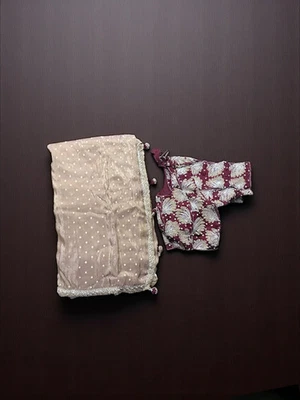 Designer Saree com blusa pronta, uso cultural feminino, 16 de agosto - Imagem 1 de 4