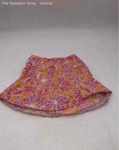 Lilly Pulitzer Girls Pink Orange Cotton Elastic Waist Pull-On A-Line Skirt Sz 3 - Picture 1 of 6