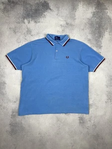 Camisa polo Fred Perry con logotipo bordado para hombre talla XXL azul informal - Imagen 1 de 12