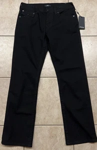 True Religion Jeans Mens 32x32 Black Ricky Flap SN Relaxed Straight Denim NEW - Picture 1 of 15
