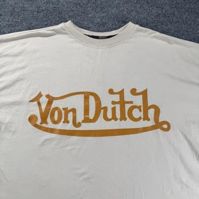 Camiseta Von Dutch Originals Enorme Logotipo Estampado Hinchado Marrón Beige Para Hombres 3XL Foto 1 de 4