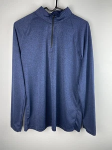 Pullover ligero Boombah Hombre XL 1/4 Cremallera Manga Larga Azul/Negro - Imagen 1 de 5