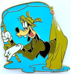 SEHR SELTEN! 2003 - DISNEY Cast Lanyard Trading Pin - GOOFY FISHING Haken in Hose - Bild 1 von 2