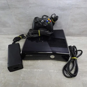 Xbox 360 Slim Console 60GB Microsoft System Glossy HDMI Wired Controller Tested - Picture 1 of 24