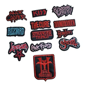 ¡12 ROCA BORDADA HIERRO EN PARCHES!  TAN COOL + UNA PEGATINA DE MÚSICA GRATIS - Imagen 1 de 5
