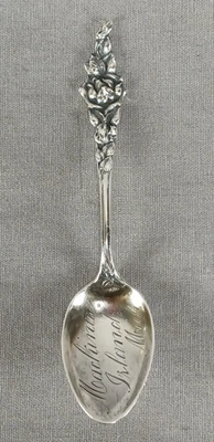 Cuchara de recuerdo de plata esterlina Watson/Mechanics Mackinac Island Michigan Foto 1 de 4