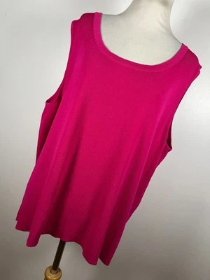 Camiseta sin mangas Laura Ashley 2X rosa de viaje tejida elástica cuello redondo sin mangas G3 Foto 1 de 4