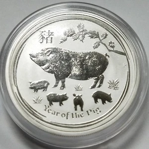 2019-P AUSTRALIA $1 |  .999 Silver 1/2 OZ Round | YEAR OF THE PIG - Picture 1 of 3