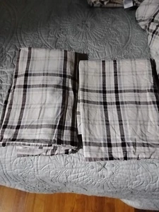 JCP Home Brown Plaid 100 % Cotton Queen Sheet Set rn#93677 - Picture 1 of 3