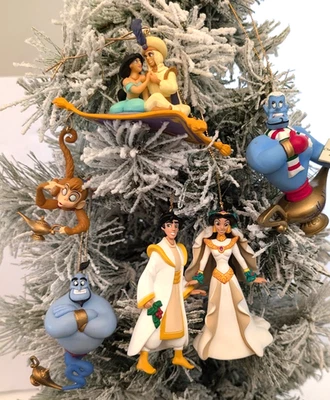 LOTE 7 Adornos de Navidad Grolier Disney ALLADIN JASMINE GENIE ABU Años 90 Enesco Foto 1 de 4