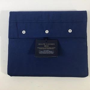 Sábana plana completa/doble de algodón orgánico percal Ralph Lauren azul (precio de venta sugerido por el fabricante 150 USD) - Imagen 1 de 7
