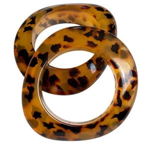2 Lucite Leopard Spotted Fashion Bangle Bracelets Vintage Retro - Picture 1 of 5