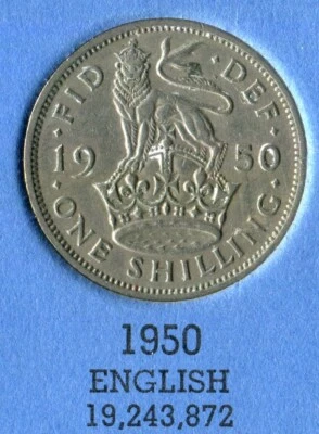 Foreign Coin - Great Britain - One Shilling 1950 (English Crest) - Image 1 of 4