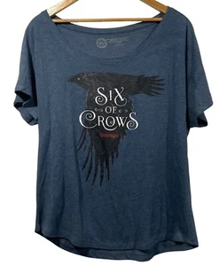 Out Of Print Clothing Six of Crows Grishaverse T-Shirt Indigo Blue Womens Sz XL - Picture 1 of 4