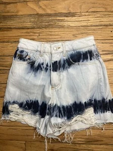 ZARA PANTALONCINI DA DONNA TIE COLORANTE EFFETTO INVECCHIATO NUOVI SENZA ETICHETTE TAGLIA 2 - Foto 1 di 8