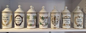9 Pots De Pharmacie En Porcelaine, vendu à l'unité ou en ensemble - XXe - Bild 1 von 5