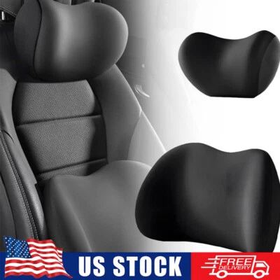 Car Seat Headrest Lumbar Cushion Support Pillow Neck Rest Back For Home Office Foto 1 de 4