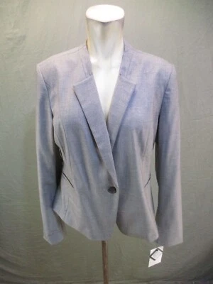 Blazer ajustado de un botón con bolsillo forrado gris talla 14 halógeno para mujer 656 nuevo con etiquetas Foto 1 de 4