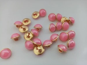 Small Pink Pearl Buttons 10mm (5/8") Bubble Gum Pink Shank Sewing Buttons - Picture 1 of 1