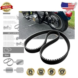 132T Rubber Drive Belt for Harley Davidson - 1-1/2" Width, Premium Performance - Afbeelding 1 van 8