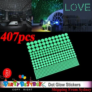 407pcs Dot Luminous Star Wall Stickers Home Room Decor Glow In The Dark Decal AU - Picture 1 of 10