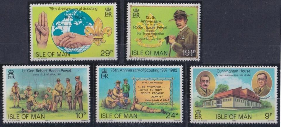 F-EX29310 ENGLAND UK MAN IS MNH 1982 75 ANIV SCOUTING. BOYS SCOUTS.  - Image 1 of 1