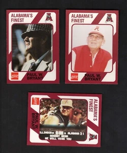 1989 ALABAMA'S FINEST FOOTBALL 3 CARD LOT, PAUL W. BRYANT COACH "ROLL TIDE" - Bild 1 von 2