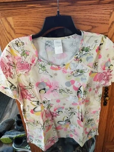 Disney Tinkerbell Scrub Top Medium - Picture 1 of 2