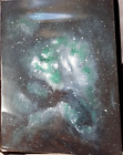 Watercolor Painting. Green Wisp Nebula. Immortal Defense Galaxy. Paul Eres. 9x12